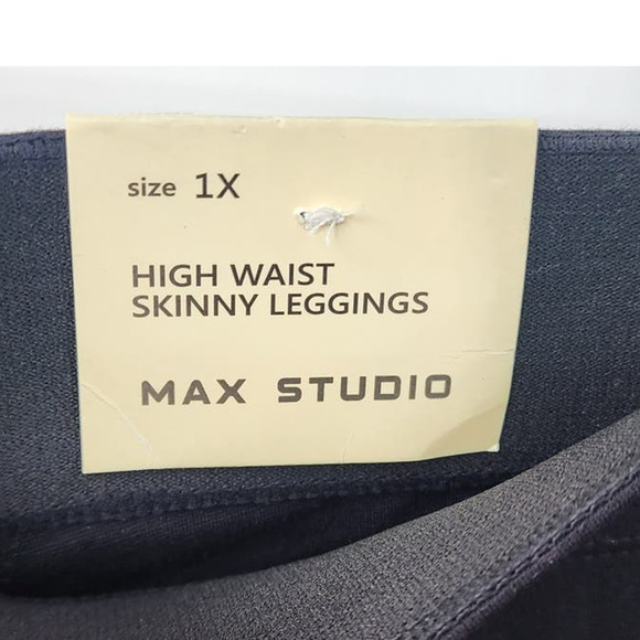 New NWT Max Studio Pull On High Rise Skinny Leggings Size 1X Stretch - Picture 11 of 12